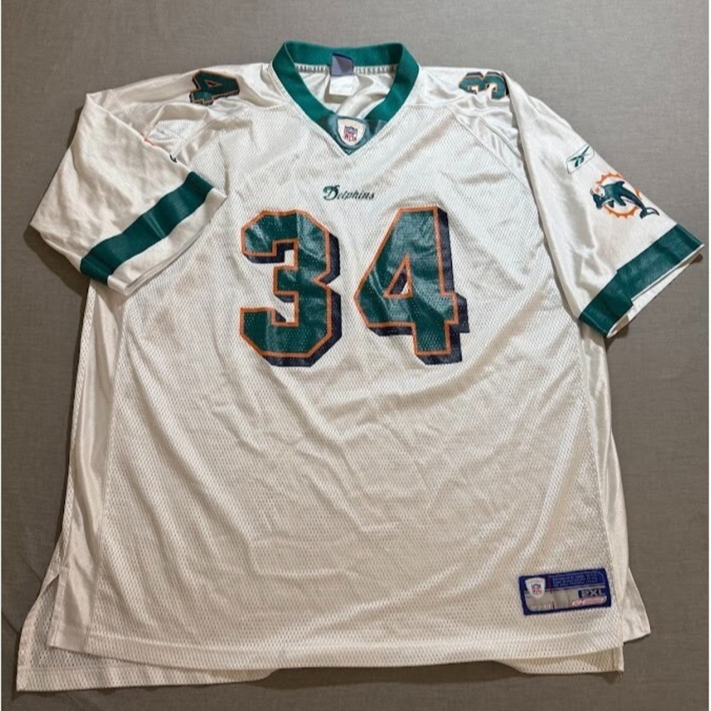 Vintage Miami Dolphins R. Williams #34 Reebok Jersey Mens 2XL White Short Sleeve